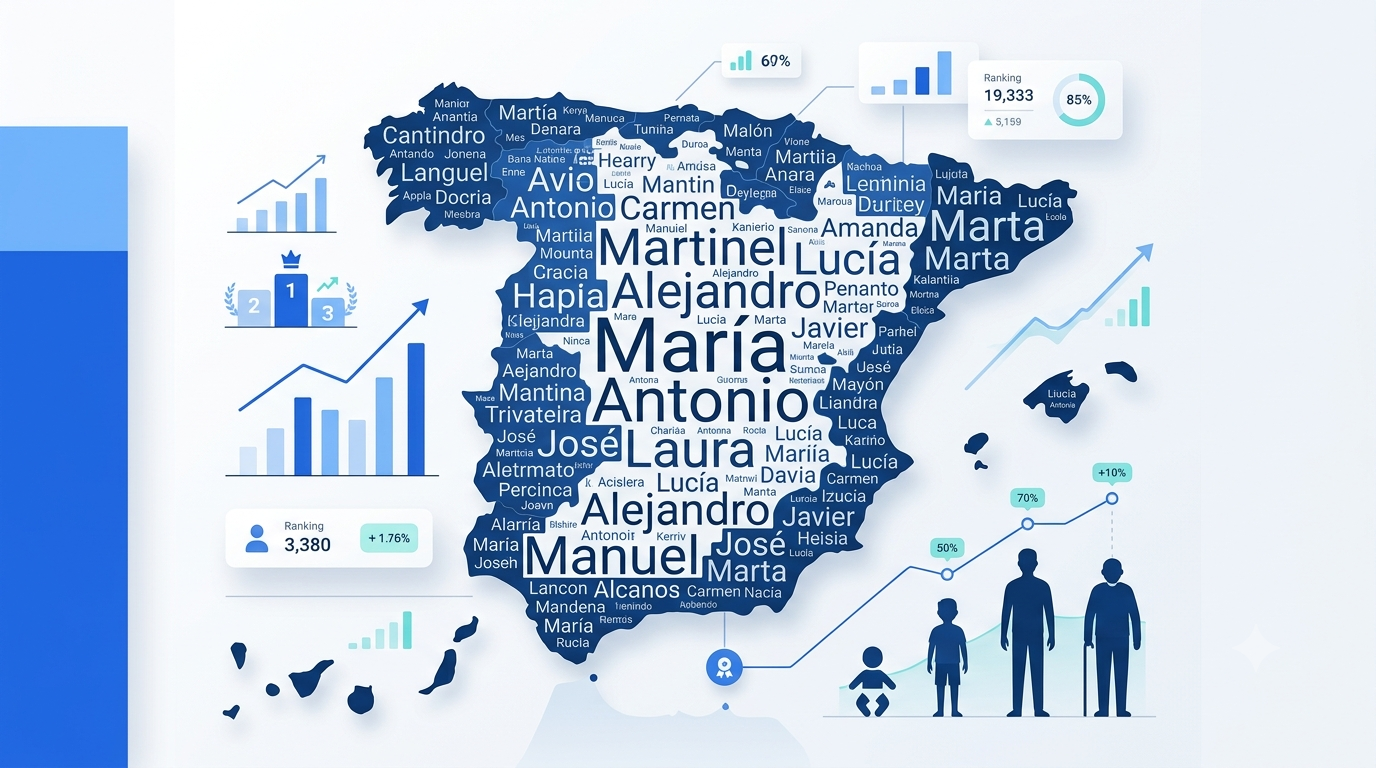 Imagen destacada de Los 50 nombres más populares en España 2025 en la categoria Popularidad